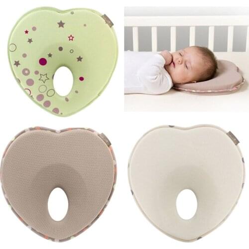 Newborn Toddler Infant Anti Roll Pillow Flat Head Neck Prevent Pillows Heart Baby Boy Girl Rest Support Gifts