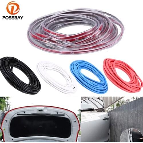 POSSBAY 5m Auto Rubber Moldings Protector Strip Universal Coche Car Door Edge Sealing Trim Molding Scratch Guards Accessories