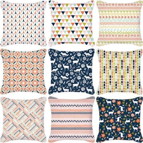 Nordic Style Simple Geometric Animal Flowers Pillowcase Pillowcase Cushion Cover Back Cushion Cover Home Decoration