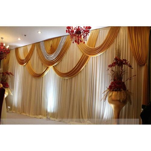 Luxury Wedding Backdrop with Beatiful Swag Wedding drape and curtain wedding decoration