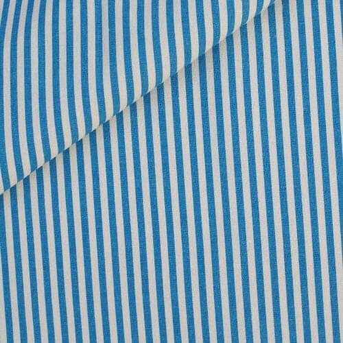 Cotton Linen Fabric for handmad, bed, bag, curtain - Blue Stripe (LF066)