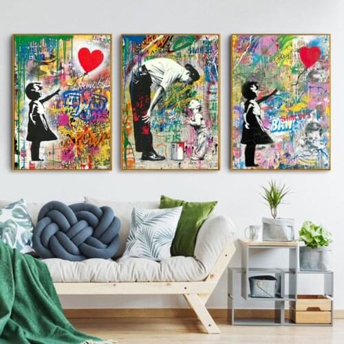 Triptych Banksys Street Graffiti Art diamond painting kits,full lay diamond embroidery full square round drill mosaic