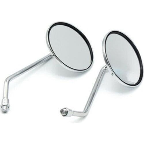 Universal Motorcycle Round M10 10mm Rear View Mirrors For Honda Yamaha Kawasaki Suzuki Scooter Touring