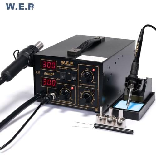 WEP 852D+ Diaphragm pump hot air ESD soldering rework station