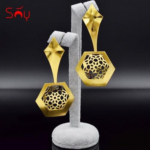 Sunny Jewelry Ethnic Jewelry Long Drop Dangle Earrings For Women High Quality Square Earrings For Party Anniversary Jewelry Gift