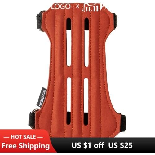 Shooting Archery Arm Guard Soft Suede Leather Archery Arm Guard with Adjustable Straps, Suitable for Protecting Arms