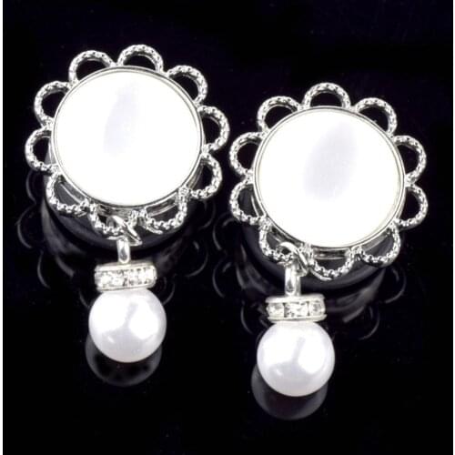 1 PC Vintage Simulated Pearl Pendant Ear Plugs Stainless Steel Ear Expansion Flesh Tunnels Body Piercing Jewelry 6-24mm