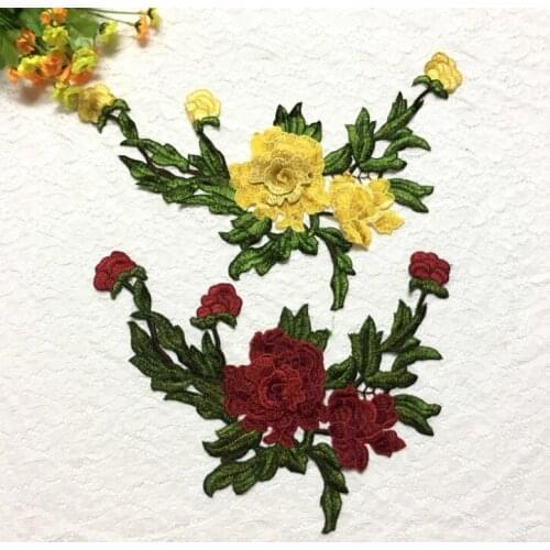 10pcs 3D Patch For Clothing Flower Embroidered Patches parches Jacket Backing Floral Applique Fabric Patchwork Dress Shirt Badge