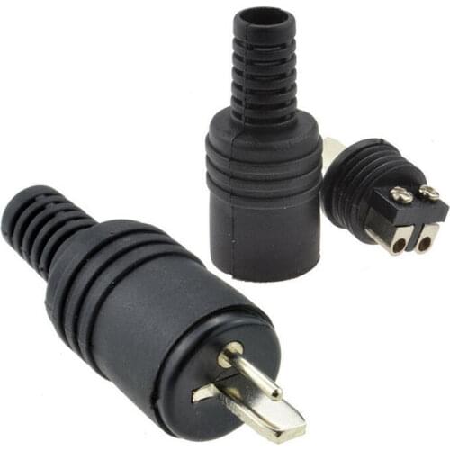 2pcs 2 Pin Black DIN Plug Speaker And HiFi Connector Screw Terminals Connector Power Signal Plug Adapters