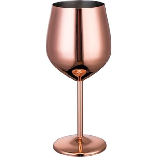 2pcs Stainless Steel Wine Glasses Single-Walled Insulated Unbreakable Goblets Metal Stemmed Wine Tumblers RERI889