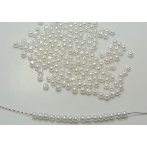 2000 White Faux Pearl Round Beads White Imitation Pearl 3mm Seed Beads