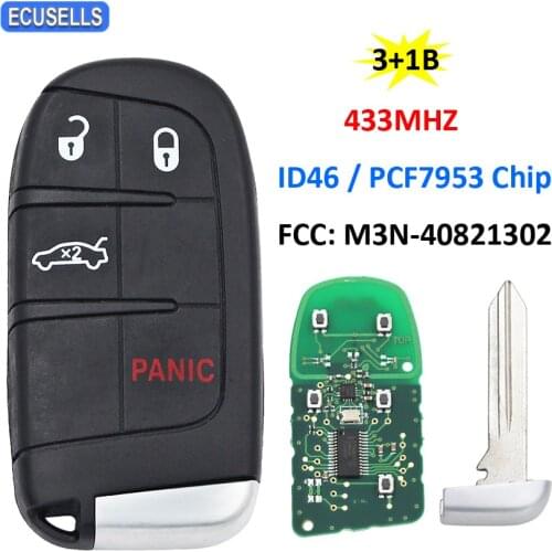 3+1/4 Button Smart Remote Car Key 433Mhz 7953 / ID46 Chip for Dodge Dart Charger Challenger for Chrysler 200 300 M3N-40821302
