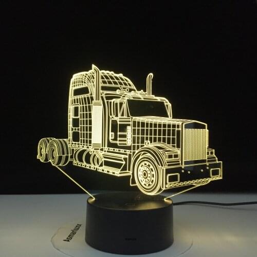 3D-3170 Super Truck Theme 3D Lamp LED Night light 7 Colors Change Touch Mood Lamp Christmas Present Best Decor Light