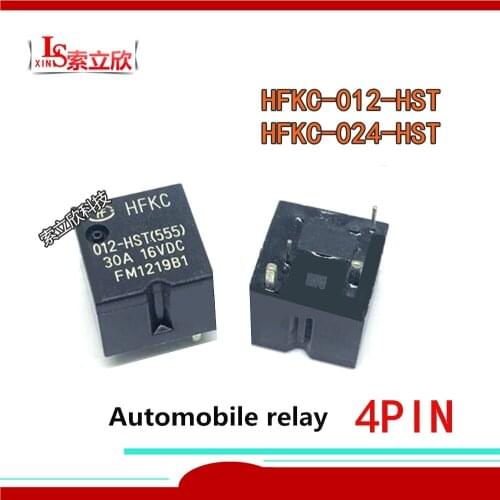 5PCS/lot 100%New Automobile relay HFKC 012-HST(555)HFKC-012-HST HFKC-024-HST HFKC 012 HST 12VDC 24VDC 4PIN 30A High beam relay