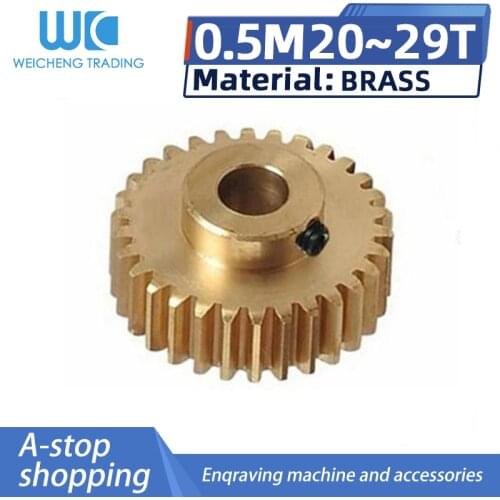 5pc Copper gear boss 0.5 mode 20-29 tooth precision 3D printer encoder miniature small modulus