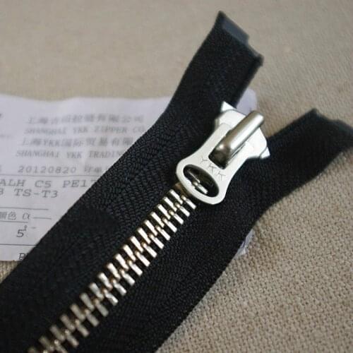 60cm ~ 80cm 8 # YKK bright silver long section of the single-headed big metal zipper leather clothing Mens Accessories