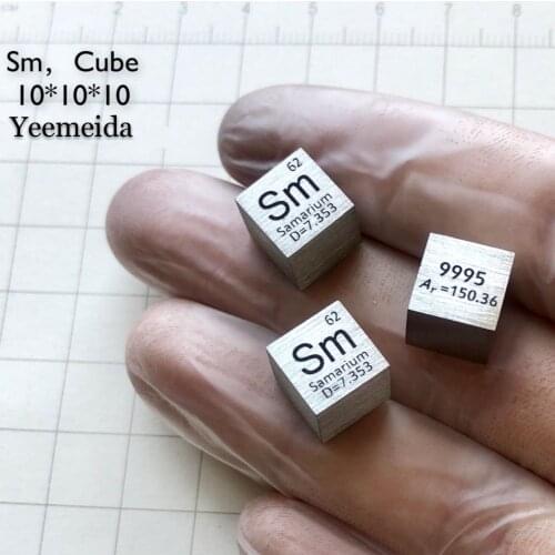 99.95% pure Samarium Sm Metal cube 10mm 7.45g