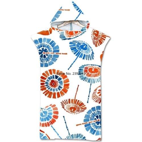 Bath Beach Towel with Hood Microfiber Hooded Robe Towel Poncho Swimming Beach Surfing Woman Bathrobe Beachwear