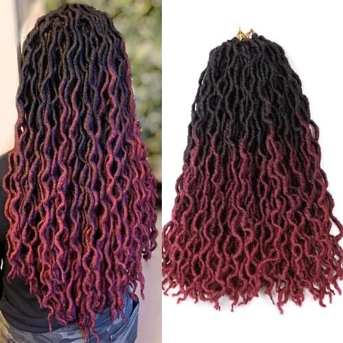 CLong Synthetic Crochet Braided Hair Extensions Goddess Faux Locs Ombre Curly Soft Dreads Dreadlocks Hair For Braiding Hair