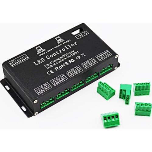DC12V~24V 60A DMX512 to RGB 12 channel decoder