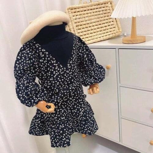 Fashion Girls Kids Lace Princess Lolita Dress Autumn Long Sleeve Children Baby Flora Dresses Vestidos S13049