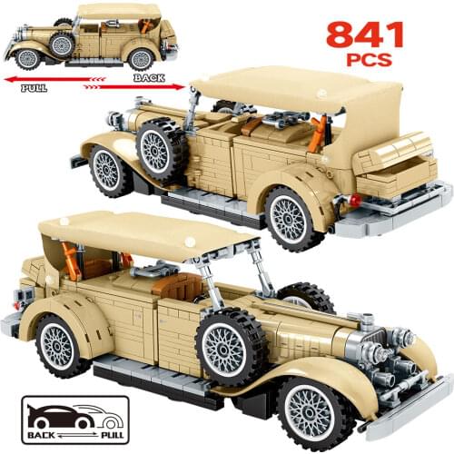 SEMBO City Creator Pull Back Classic Mechanic Racing Car Building Block Technical MOC Vehicle Model Bricks Toy For Children Gift