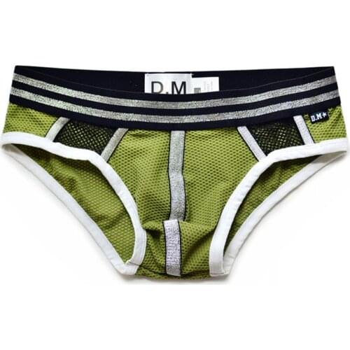Mans underwear sexy ropa interior hombre mesh breathable gay men underpants cuecas bright design slip hombre briefs men