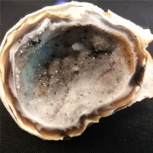 Natural white Agate Geode Slice Quartz Crystal Cluster Minerals Reiki Healing Crystal Agate for jewelry ring box gift
