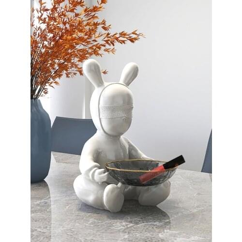 Creative cartoon home decoration accessories fashion light luxury sample room ornament Eco-friendly resin key storage plate