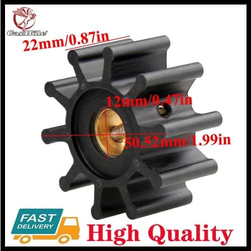 100% New Water Pump Impeller for Jabsco Johnson Yanmar 18653-0001 09-810B 128990-42200 Outboard Motor Black Boat Accessories