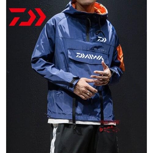 Daiwa Fishing Clothing Hooded Fishing Wear Outdoor Sport Fishing Shirts Mens Watertight Windproof Hiking Clothes Fishing Jackets