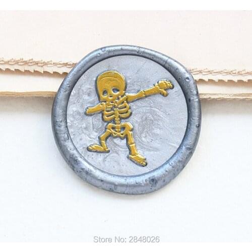 Dancing skeleton Seal Stamp,Dap seal stamp,Party Wax Seal Stamp Kit invitation seals,gift packing skeleton seal