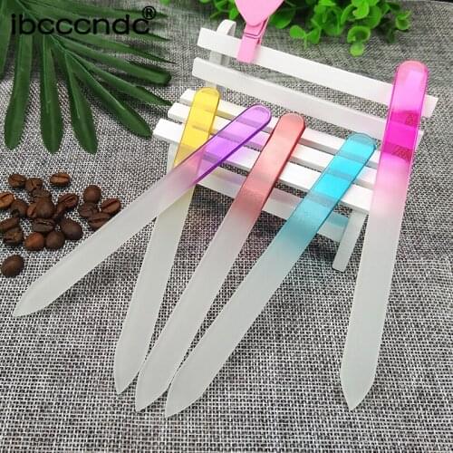 New 2pcs Durable Crystal Glass Nail Files Buffer For Manicure UV Gel Polisher Nail Polish Files Manicure Pedicure Buffers Tips