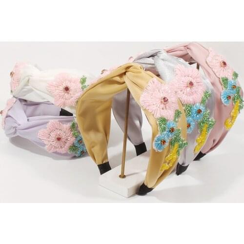 Bohemian Vintage Resin Flower Rhinestone Headband Baroque Leopard Headdress Luxury Temperament Fashion Jewelry Hair Accessories