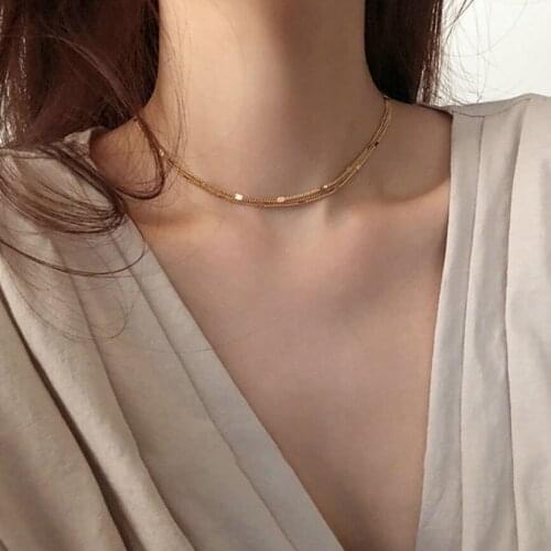Simple Multi-layer Short Clavicle Chain Necklace For Women Net Hot Trend Fine Jewelry Party Gift SAN324