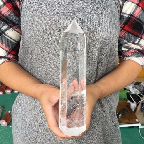 1000-1200g Big size Clear Melting Stone Quartz Obelisk Crystal Wand Point Healing Fengshui for home decoration