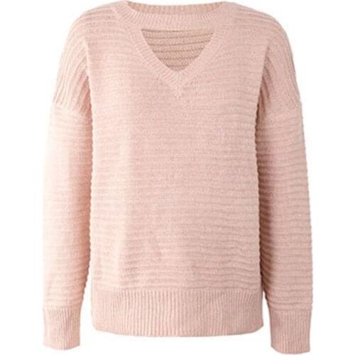 Quanss Autumn And Winter Womens Sweaters Fashion Hollow Out Pullover Female Long Sleeve Casual Knitwear Solid Jumper Knit Top