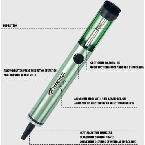 DP-002 Manual Tin Suction Device Anti-static Aluminum Suction Gun Suction Pump Soldering Desoldering Tool