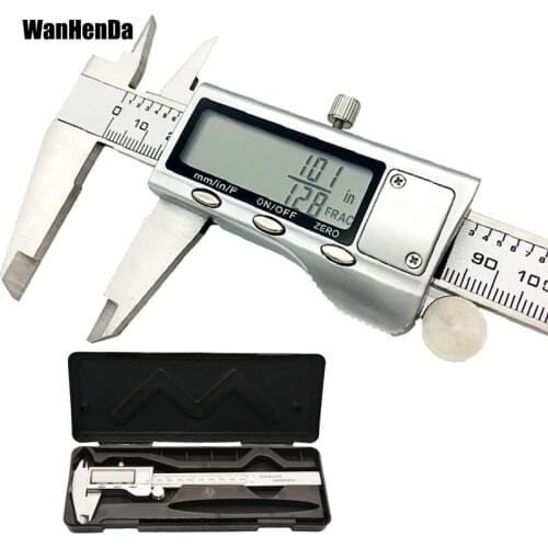 New 6 inch metal electronic widescreen vernier caliper measurement tool 150mm fraction inch mm stainless steel digital caliper