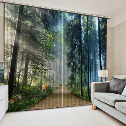 Forest curtains Luxury Blackout 3D Window Curtain For Living Room stereoscopic curtains