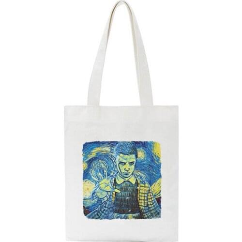 Harajuku Stranger Things Letter Printed Shoulder Bags Shopping Bag Travel Tote Bag New Letter Cartoon Leisure College Women Bag