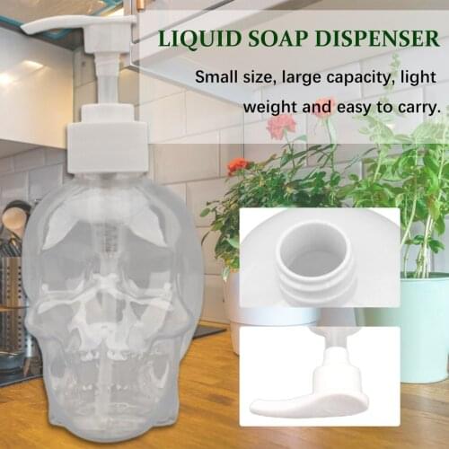 Creative Skull Bathroom Liquid Soap Dispenser 350ml Hand Soap Bottle Disinfectant Press Jar Shower Gel Shampoo Fillable Bottle