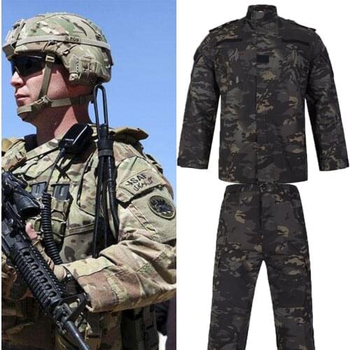 WZJP HOT Tactical Multicam Black Military Uniform Camouflage Suit Tatico Military Camouflage Airsoft Paintball Equipment Clothes