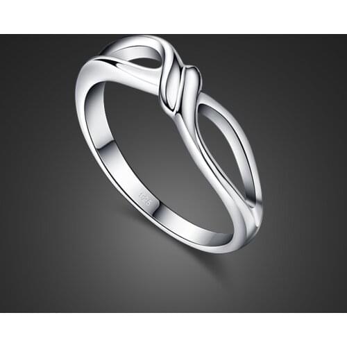 Fashion Simple Mooth 100% 925 Sterling Silver Rings Women Solid Silver Tail Refer Ring Girl Jewelry Wholesale gift