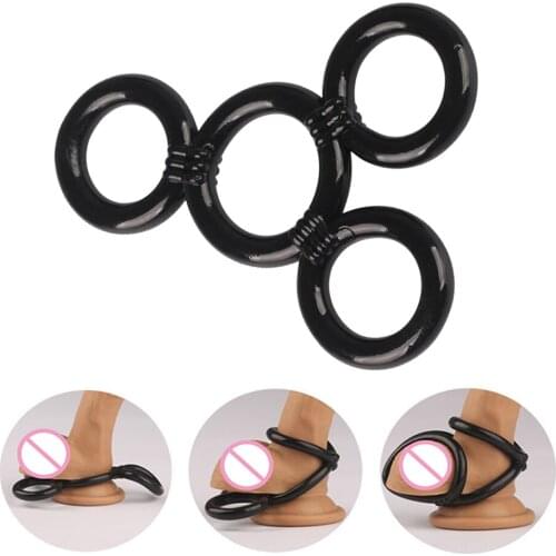 Penis Ring Delay Ejaculation Penis Sleeve Cock Ring Male Chastity Device Silicone Penis Ring Adults Sex Toys for Men Masturbator