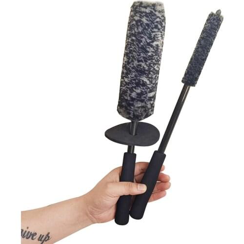 2 Pcs Auto Wheel Hub Cleaning Brush Flexible Long Handle Premium Wool Car Rim Brushes Soft Fiber Car Tire Cleaning Brush New