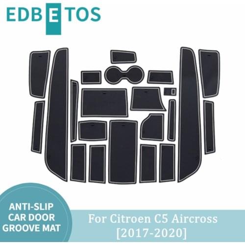 2017 2018 2019 2020 C5 Aircross Car Cushion Non-Slip Gate Slot Pad Cup Mat Car Interior Door Slot Pad Automotive Decoration
