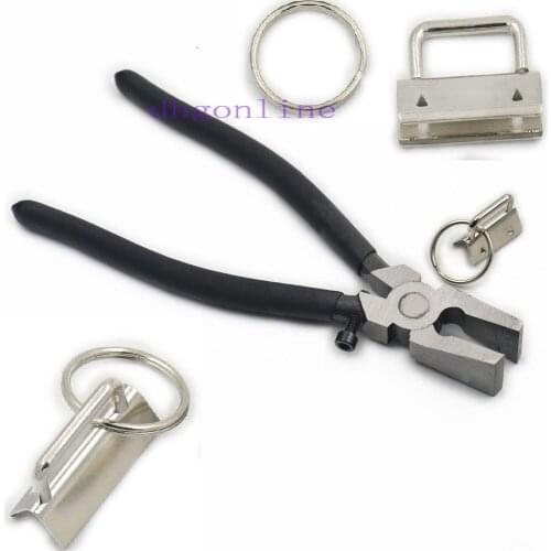 25 Pcs Key Fob Hardware 25mm 32mm + One Tool Wide Flat Nose Plier ToolSplit ring wrist Wristlets