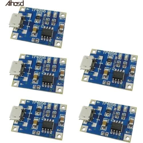 5PCS/LOT TP4056 1A Rechargeable Charging Board Charger Module Lithium Battery Plates MICRO USB Interface