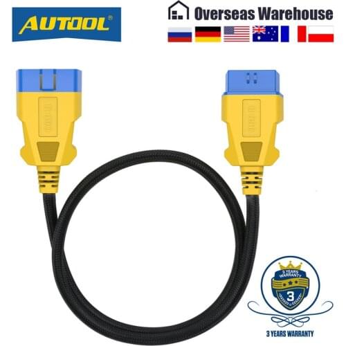 AUTOOL 100CM Car OBDII Extension Cable 16 Pin Male To Female OBD2 Connector 16Pin Diagnostic Tool ELM327 OBD2 Extended Adapter
